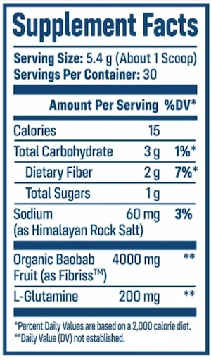 NativePath Fiber Baobab Powder Supplement facts