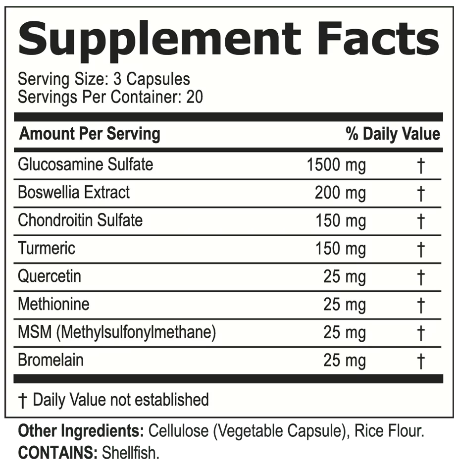 ExaFlex Supplement Fact