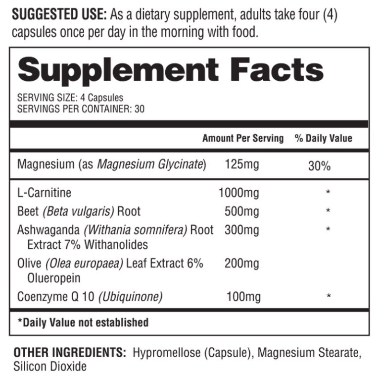 Healthy Heart Support Plus supplement facts